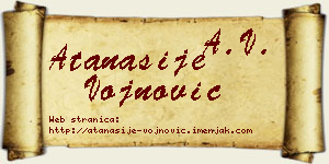 Atanasije Vojnović vizit kartica